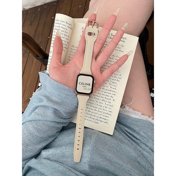Klockarmband för Apple Watch iWatch 38/40/41 Roséguld Koppling Aprikosgrå Roséguld Spänne