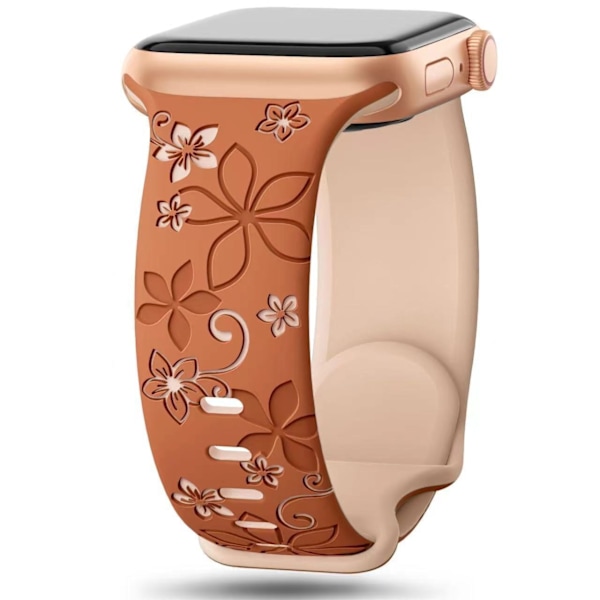 Klockarmband för Apple Watch iWatch 38/40/41mm Dubbelfärgad Bauhinia Karamell + Mjölkte