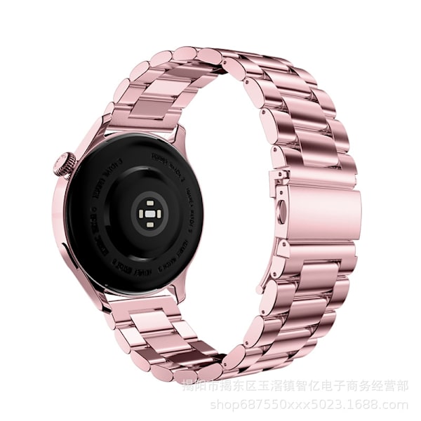 Klockarmband för Apple Watch iWatch för Huawei/Samsung 20mm Tre pärlor rosrosa sprayfärg