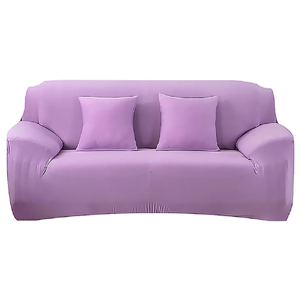 Överdrag Enfärgat Sofföverdrag för Vardagsrum Elastiskt Hörnsofföverdrag Stolsöverdrag 1/2/3/4 Sits light purple 2-seater 145-185cm