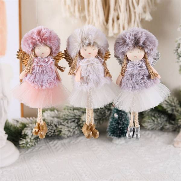2023 Joulu Joulukuusen Riipuskoristeet 2023 Uuden Vuoden Lahjat Joulun Enkelinuket Joulukoristeet Kotiin Natal Noel Deco 620-White Cute Girl