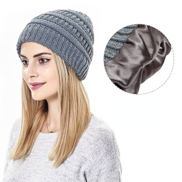 Høst og Vinter Ins Ny Hatt Dame Beskyttende Frisyre Varm Ull Strikket Sateng Hatt 9 Farger #5 wine red Average size