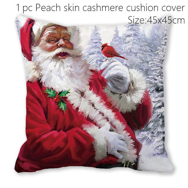 Jultomten Jul Dörrmatta Kuddfodral Juldekorationer för Hemmet 2023 Navidad Ornament Julgransprydnader Nyårspresenter Pillowcase - 014