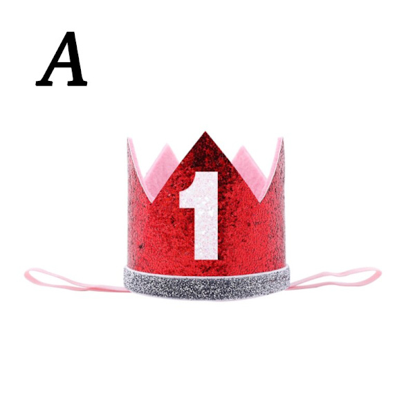 1/2/3 Fødselsdagshat Baby Shower Dekorative Huer Hårbøjle Tillykke med Fødselsdagen Baby Prinsesse Krone 1. 2. 3. År Gamle Børn Hårtilbehør J