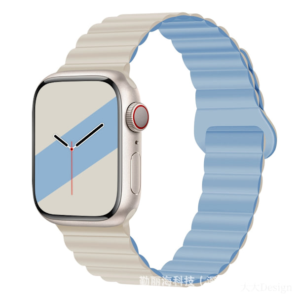 Klockarmband för Apple Watch iWatch 38/40/41mm Antikvit med Dimmblå