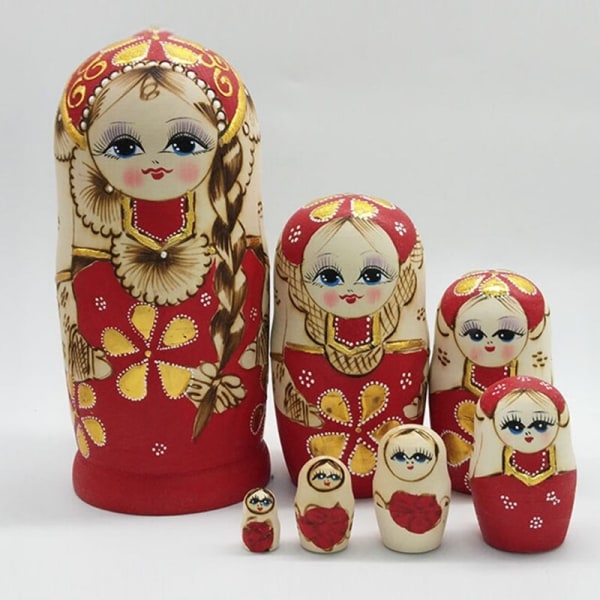 Ryska häckande dockor Trä Matryoshka leksaker för barn Barn Jul Hem Rum Dekoration Halloween önskepresent DIY 1 SET