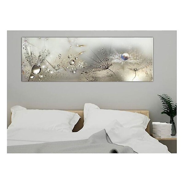 Canvas-tryck för heminredning Väggkonst Hem Daggdroppar Maskros, Icke-vävt Canvas-tryck 90x30cm, 1 Del (Oramad)