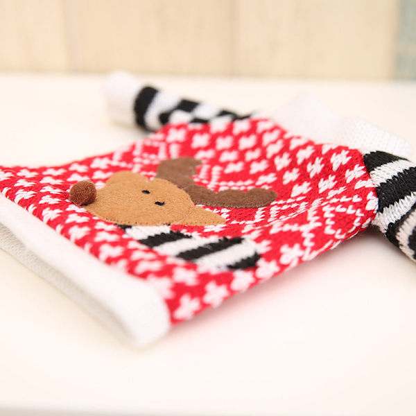 Jul Älg Vinflaskfodral Jul Champagne Vinflaskpåse Julbords Vinflaskdekorationstillbehör 1037 deer sweater wine sleeve