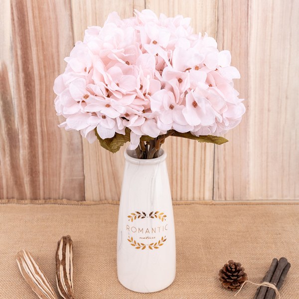 Konstgjorda blommor hortensia gren hem bröllopsdekor höst siden plastblomma hög kvalitet falsk blomma festrum dekoration Brown