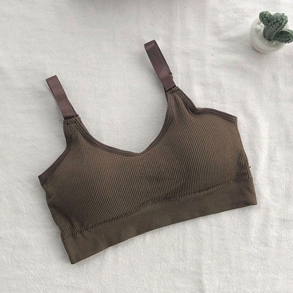 Joogaliivit Push Up Urheilutoppi kuntoiluun, iskunkestävä juoksuun, kuntosalille naisille Khaki Free Size