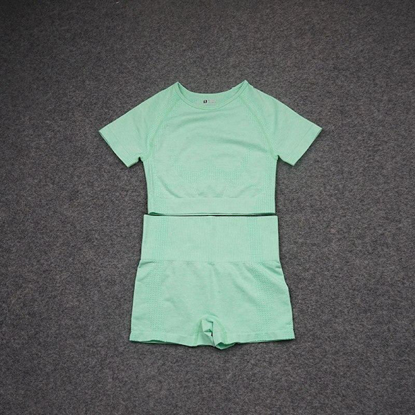Yoga Set Träningskläder Gym Sport Löpning Träningskläder För Kvinnor Green 2 pcs L