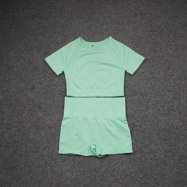 Yoga Set Träningskläder Gym Sport Löpning Träningskläder För Kvinnor Green 2 pcs M