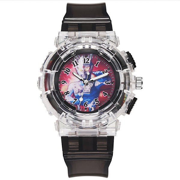 Barnklocka Tecknad Ljusande Studentklocka Elektronisk Klocka Herrklocka LED-klocka Dark blue Ultraman Geed