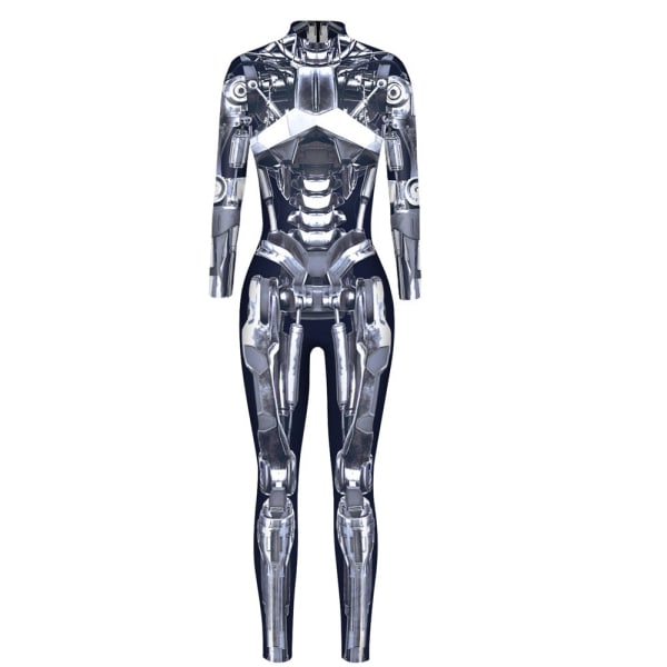 Naisten Robotti Punk Haalari Catsuit Seksikäs Cosplay Asut Zentai Halloween Body 15 XL