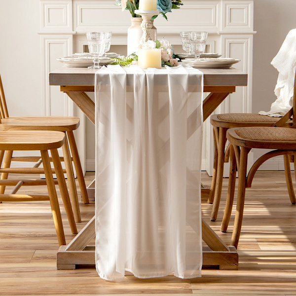 Chiffon bordløber hvid bryllup simpel hotelbord Fest festdekoration dug Bordløber Mysterious gray 73*180cm