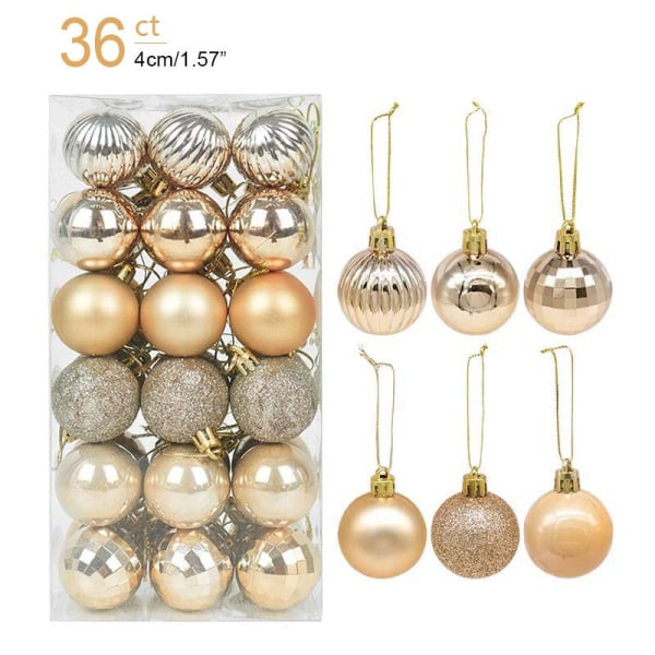 1 æske Julekugler Juletræspynt Kugle Juletræs Hængende Vedhæng Hjemmefest Dekoration 2023 Nytårsgave Noel Navidad 24pcs red as picture