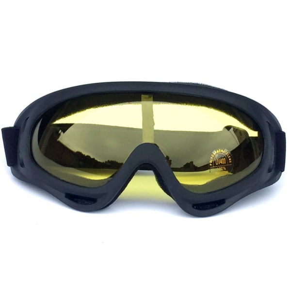 X400 Outdoor Athletic Glasögon Motorcykel Anti-glasögon för Ridning Skidglasögon Glasögon Black frame yellow film 17cm