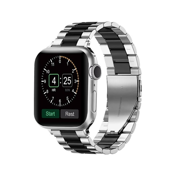 Urrem til Apple Watch iWatch 38/40/41 S10 42mm universal sølv sort