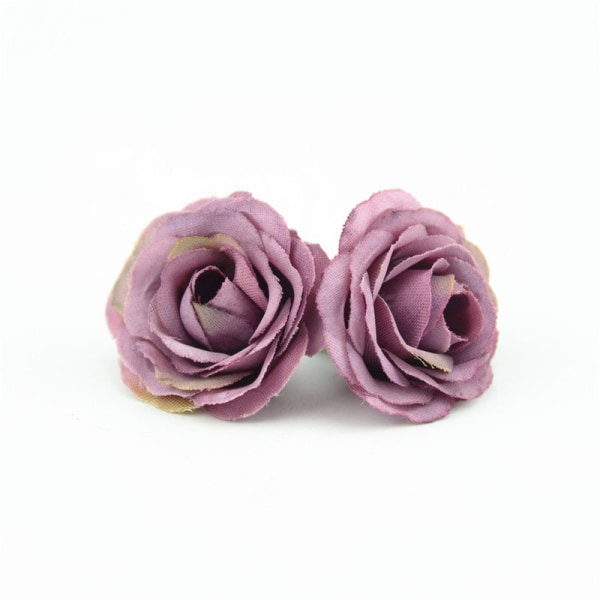 10 stk. 2,5 cm Mini Rose Klud Kunstig Blomst Til Bryllupsfest Hjem Værelse Dekoration Bryllupssko Hatte Tilbehør Silkeblomst Blue