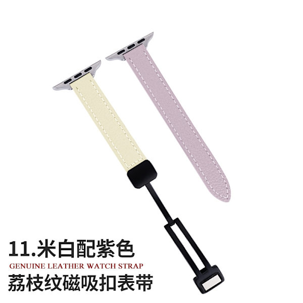 Kellon ranneke Apple Watch iWatchille 1-9 sukupolville: 42-44-45-49/S10 46mm Beige violetilla