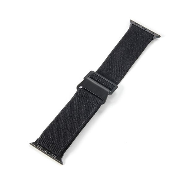 Urrem til Apple Watch iWatch, forbindelsesstørrelse 42/44 mm, ren sort-sort spænde