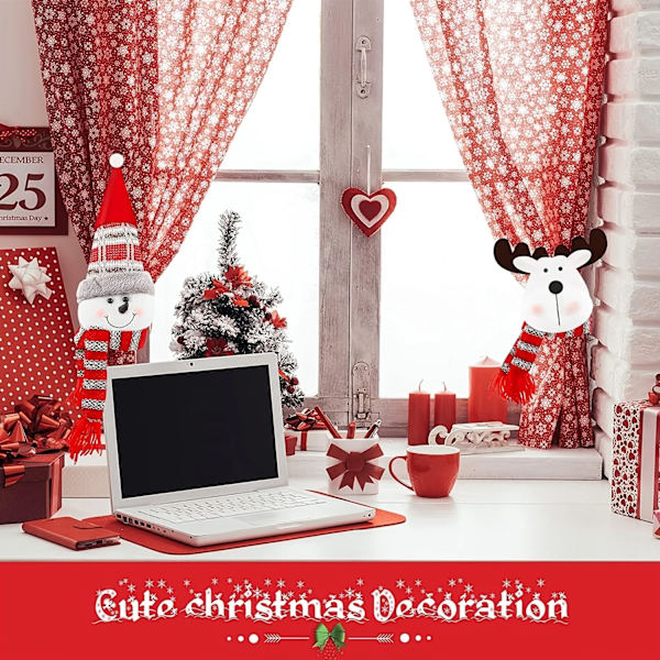 1 stk. Julegardinspænde med snemand Sød gardindekoration Kreativt gardinspænde til juledekoration til hjemmevinduet snowman XL