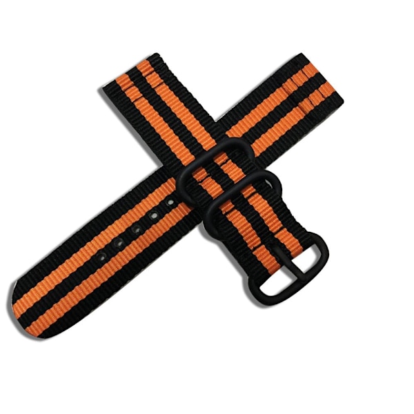 Snabbfäste Klockarmband för Män Kvinnor Premium Nylon NATO Klockarmband med Svart Rostfritt Spänne -18mm, 20mm, 22mm, 24mm Orange 22mm