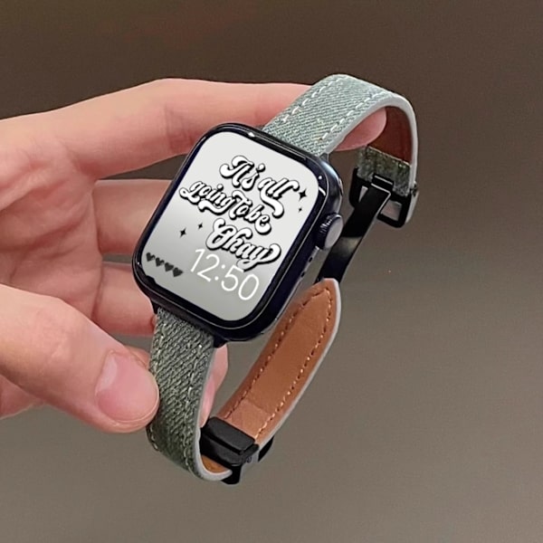 Klockarmband för Apple Watch iWatch för 38/40/41mm - Denim Magnetisk Sug Nostalgisk Färg