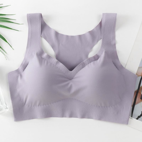 Seksikkäät syvään uurretut V-liivit naisille, langattomat rintaliivit, push-up-pehmustetut bralettet, saumattomat mukavat alusvaatteet, Femme Grey L