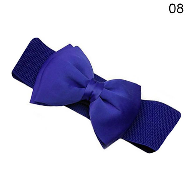 Dambälte Lång Sektion av Cirkeln Mjukt Läder Rosett Kroppsformande Band Breda Bälten Navy blue