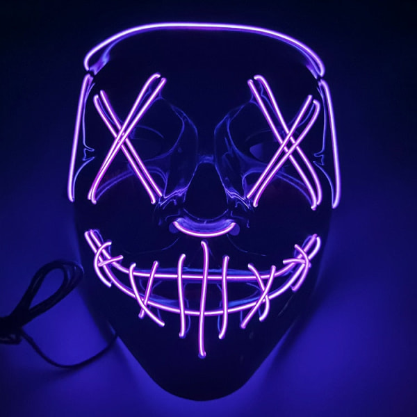 Huggyed Wuggyed Mask Cosplay Halloween Neon Mask Led Mask Masque Masquerade Party Masker Light Glow In The Dark Masker för presenter A-Ice Blue Light