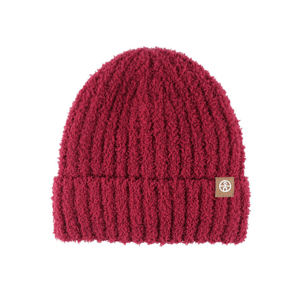 Varm Plyschmössa Dam Flänsstickad Hatt Herr Sammet Kallskydd Öronlappar Slipover Hatt Red Brown Average size