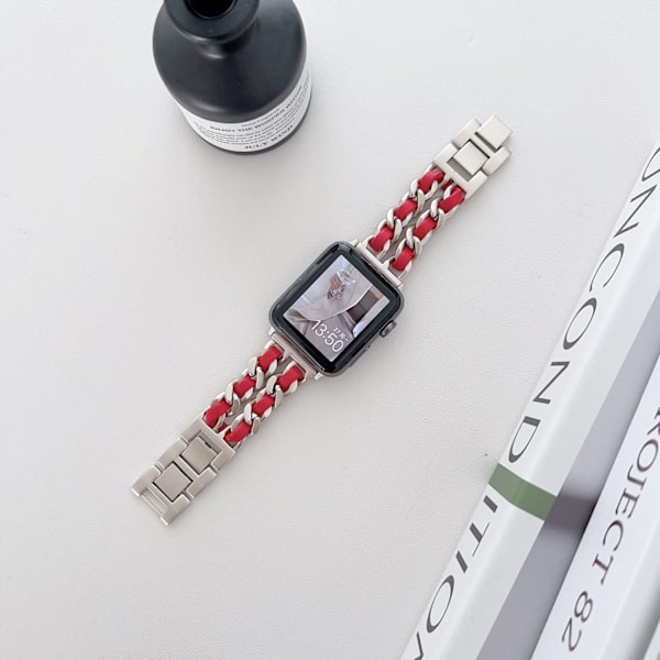 Klockarmband för Apple Watch iWatch 38/40/41mm Starlight+Röd