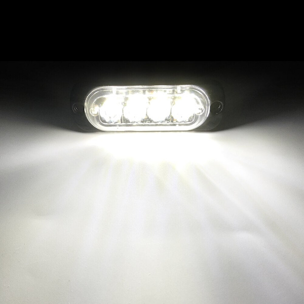 4LED Bil Strob Varningsljus Grill Blinkande Haveriljus Nödljus för 12v Lastbil Släpvagn Polis Fyr Lampa Signal BAKLYKTA red 1 piece