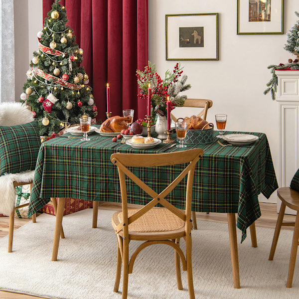 Juleduk Amerikansk Rød Enkel Rutete Bordmatte Hotell Kaffebordduk Dekorativ Duk Large plaid red 140*260cm