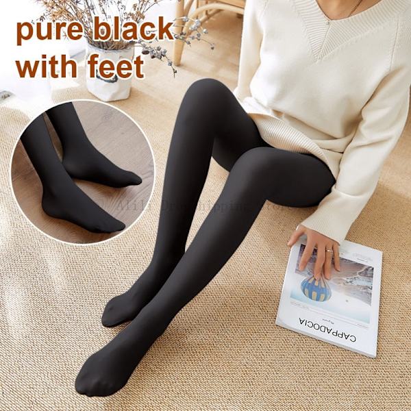 Vuoratut sukkahousut, ihonväriefekti, naisten talvi, läpikuultavat sukat, lämpöfleece-trikoot, naisten pehmosuklahousut, lämpimät leggingsit skin color with feet 85g Thin (Spring)