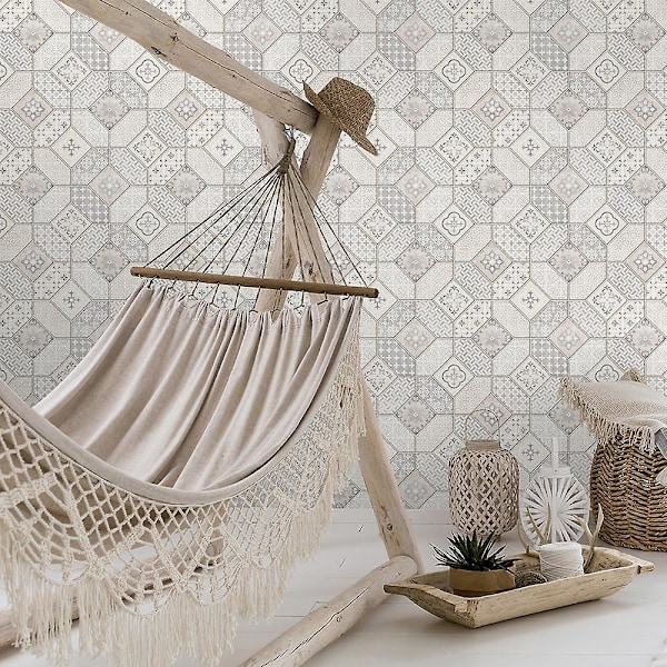 Erismann Beige Kakel Tapet