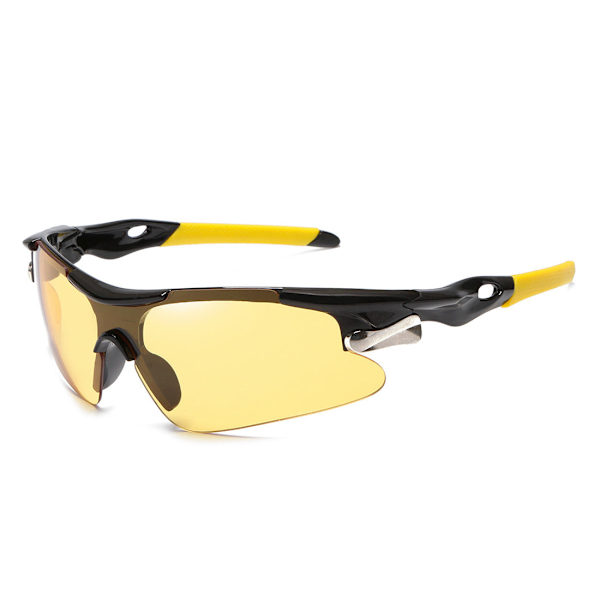 Ulkoilu Urheilu Pyöräily Tuulenpitävät Pölytiiviit Aurinkolasit Aurinkosuoja UV400 Miesten ja Naisten Aurinkolasit Bright black frame night vision 17cm