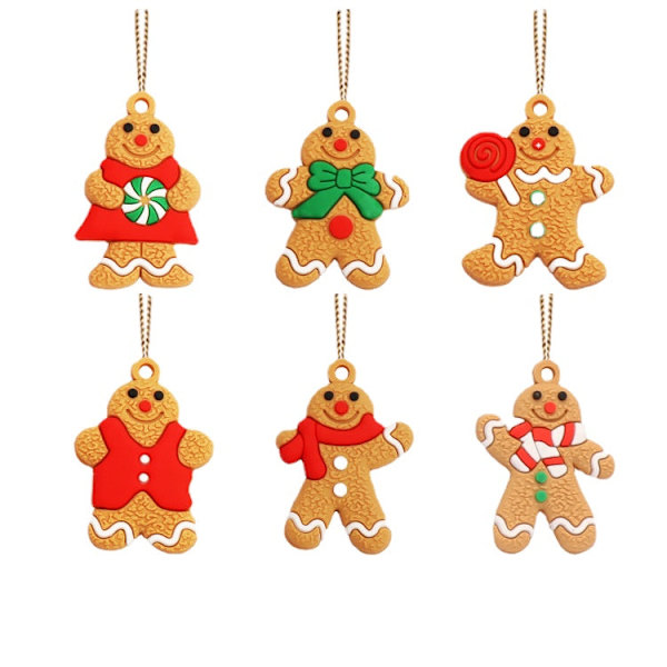 Jul Pepparkaksgubbe PVC Jul Ny Dekoration Julgran Pepparkaksgubbe Snöflinga Hänge Julprodukt jbr05 large