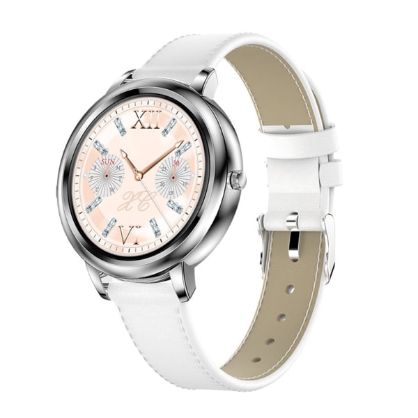 Smart Watch Kvinnors Handlyftande Ljusskärm Puls Smart Bluetooth Armband Watch Silver leather