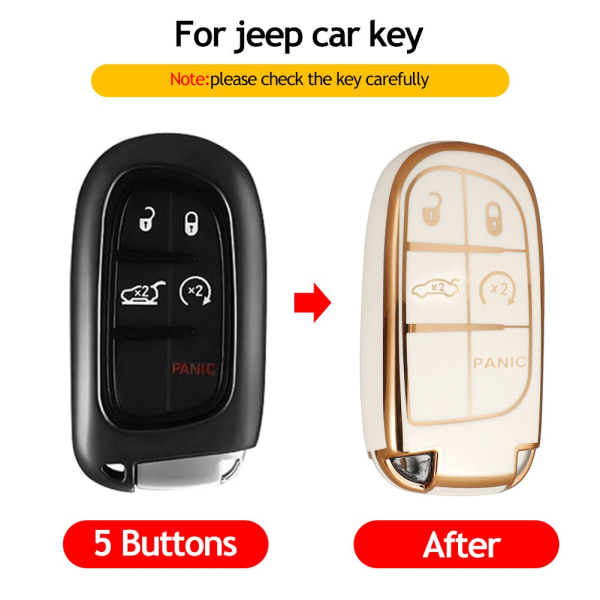 TPU Auton Avaimen Kaukosäätimen Kotelo Kuori Jeep Renegade Grand Cherokee Dodge Ram Charger 1500 Challenger Chrysler 300C Journey -malleille Red
