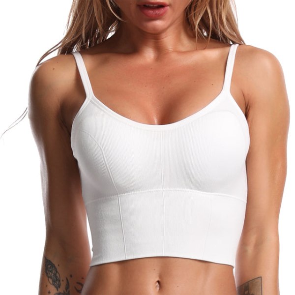 Yoga BH utan Bygel Dam Tube Top Underkläder för Dam Gym 220 White Free Size