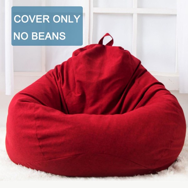 Bean Bag Stol Cover Stolar Soffa Slipcover Avtagbar Tvättbar Lazy Sofa Beanbag för inomhus utan påfyllning Bean Bag Cover för vuxna och barn Red 70x80cm
