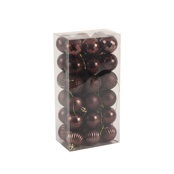 Julgranskulor Set 4cm Juldekorationer Julgransprydnad Specialformade Kulor 4cm36 Brown