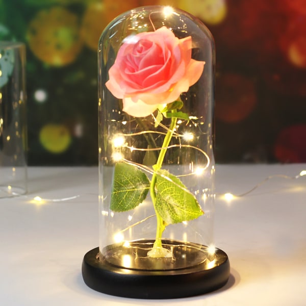 Drop shipping Galaxy Rose konstgjorda blommor Beauty and the Beast Rose Bröllopsinredning Kreativ Alla hjärtans dag Mors present black base pink