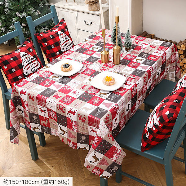 Dekorative juleduk med kreativt juletrykk, bordløpere, juletrepynt Christmas printed tablecloth-C