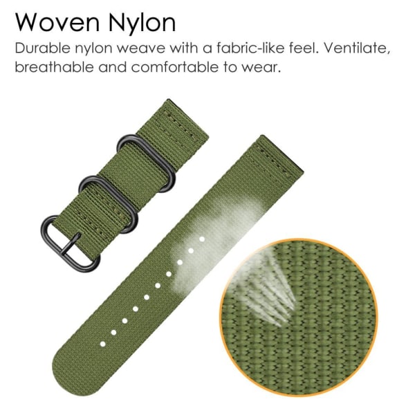 Släpp watch för män kvinnor Premium nylon NATO watch med svart rostfritt spänne -18 mm, 20 mm, 22 mm, 24 mm Army Green 22mm