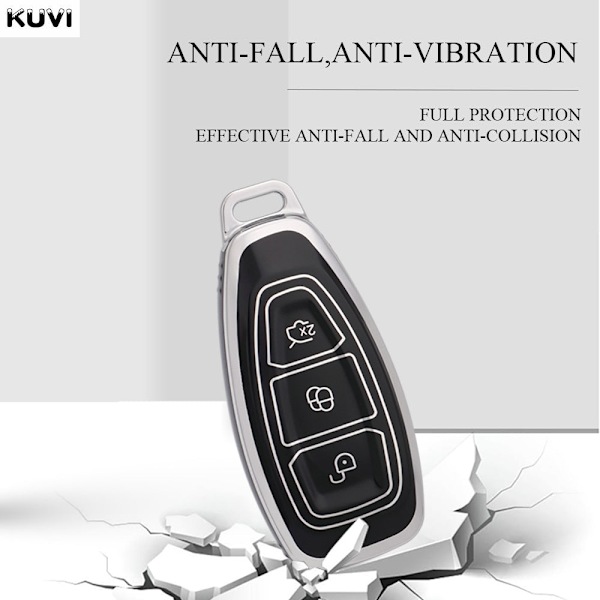 NYTT TPU Bil Fjärrkontroll Smart Nyckel Fodral Skal Fob För Ford Focus 3 4 ST Mondeo MK3 MK4 Fiesta Fusion Kuga 2013 2014 2015 2017 White