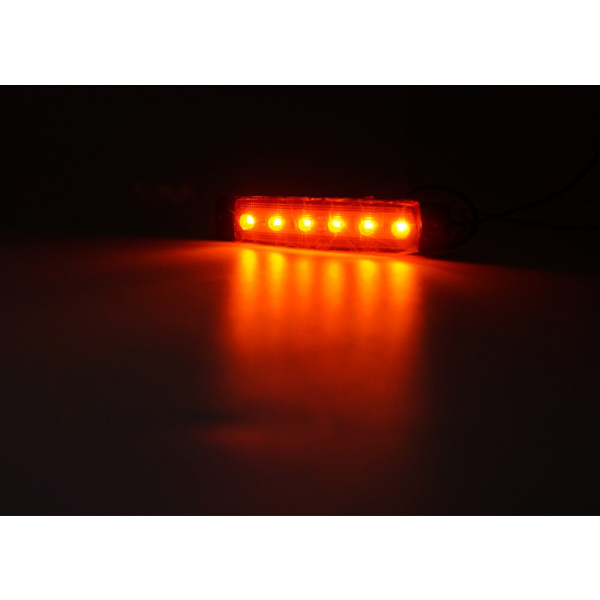 Lastbilssläp Sidomarkeringsljus Bil Signal Broms Bakre Varningsljus Bakljus 6LED 12V 24V nödljus biltillbehör yellow 1 piece