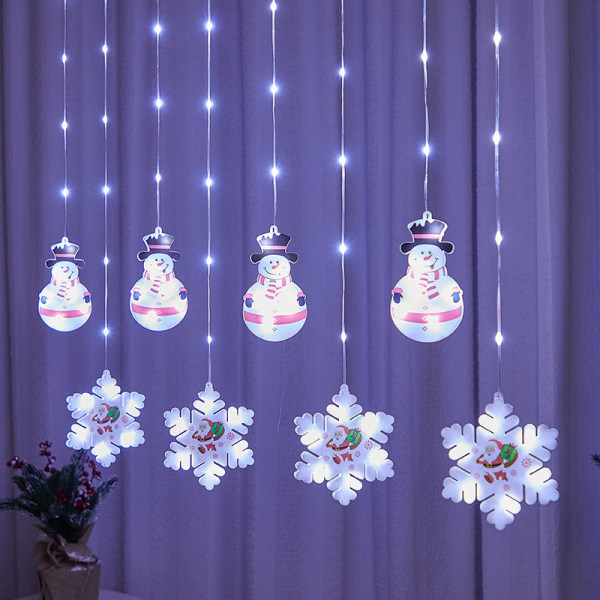 Julmåne Dekorativ Ljusslinga Gummikabel Gardin Ljus Färg Ljus Butik Julstämning Layout Vattentät Ljuskedja Warm White XINGX Christmas tree